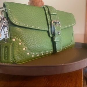 Coach Green Leather Wristlet